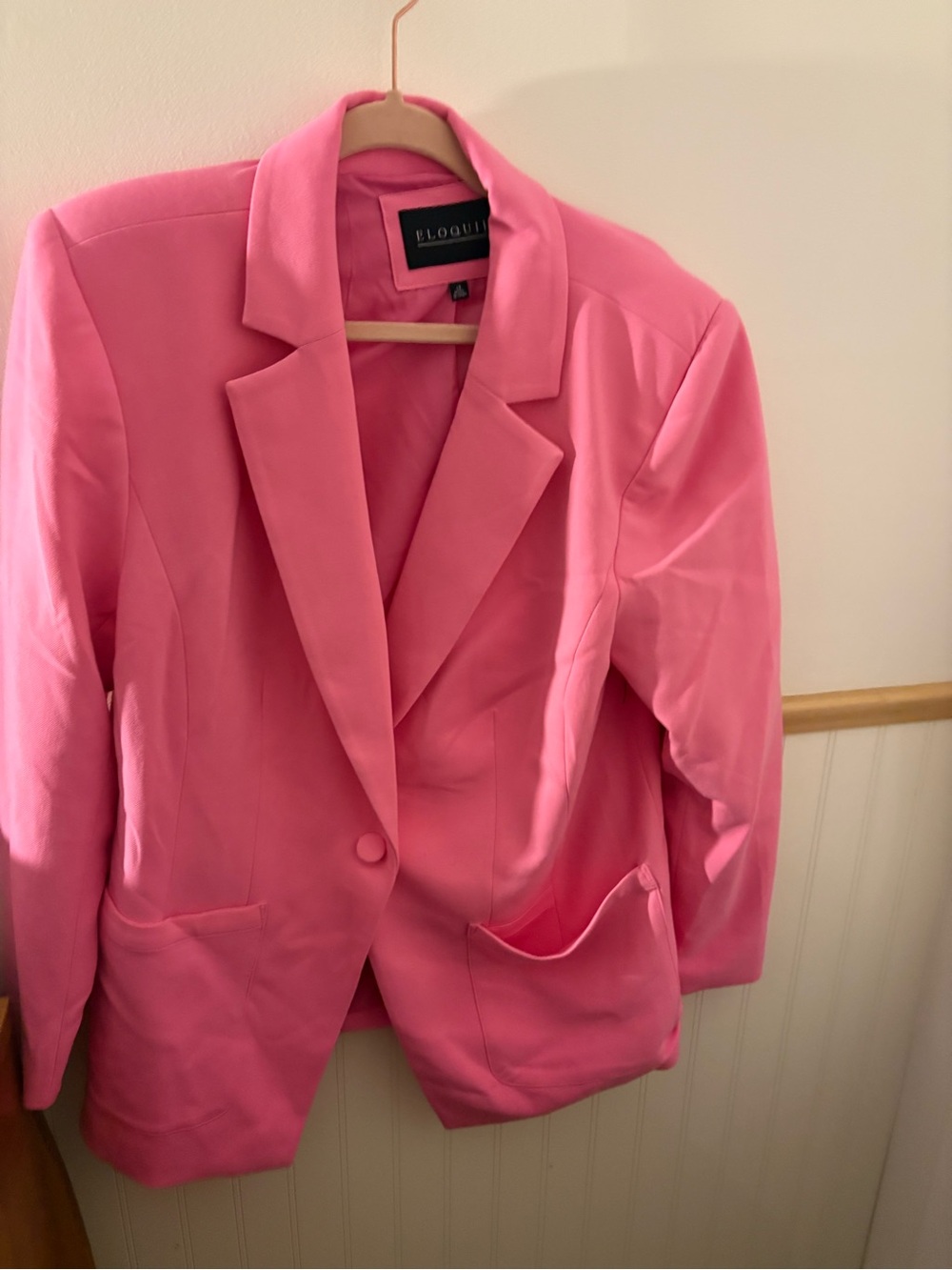 Eloquii Size 14 Hot Pink Single Button Blazer